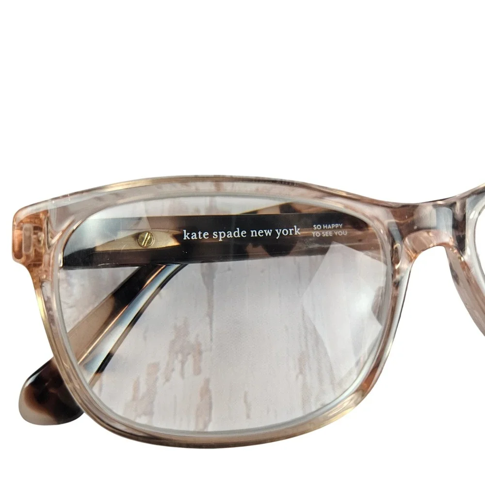 Kate Spade‎ Calley HT8 eyeglasses, transparent pink havana acetate 52 140